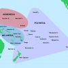 Map of Melanesia, Micronesia and Polynesia in the South Pacific